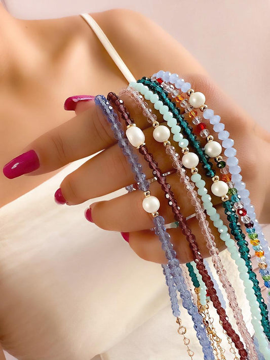 Rock Crystal Chokers with Pearls