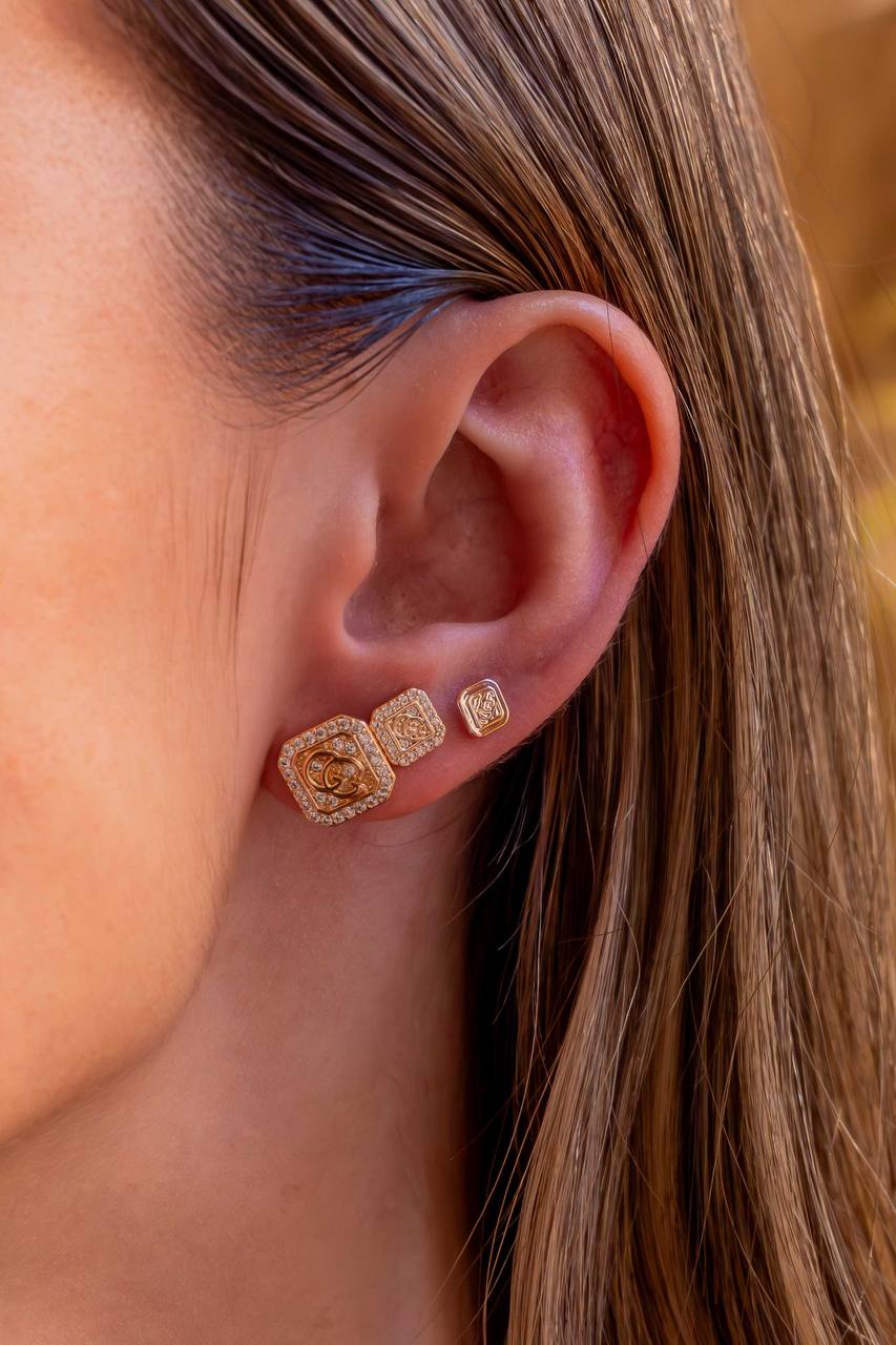 Trios Stud Earrings Set Swarovski