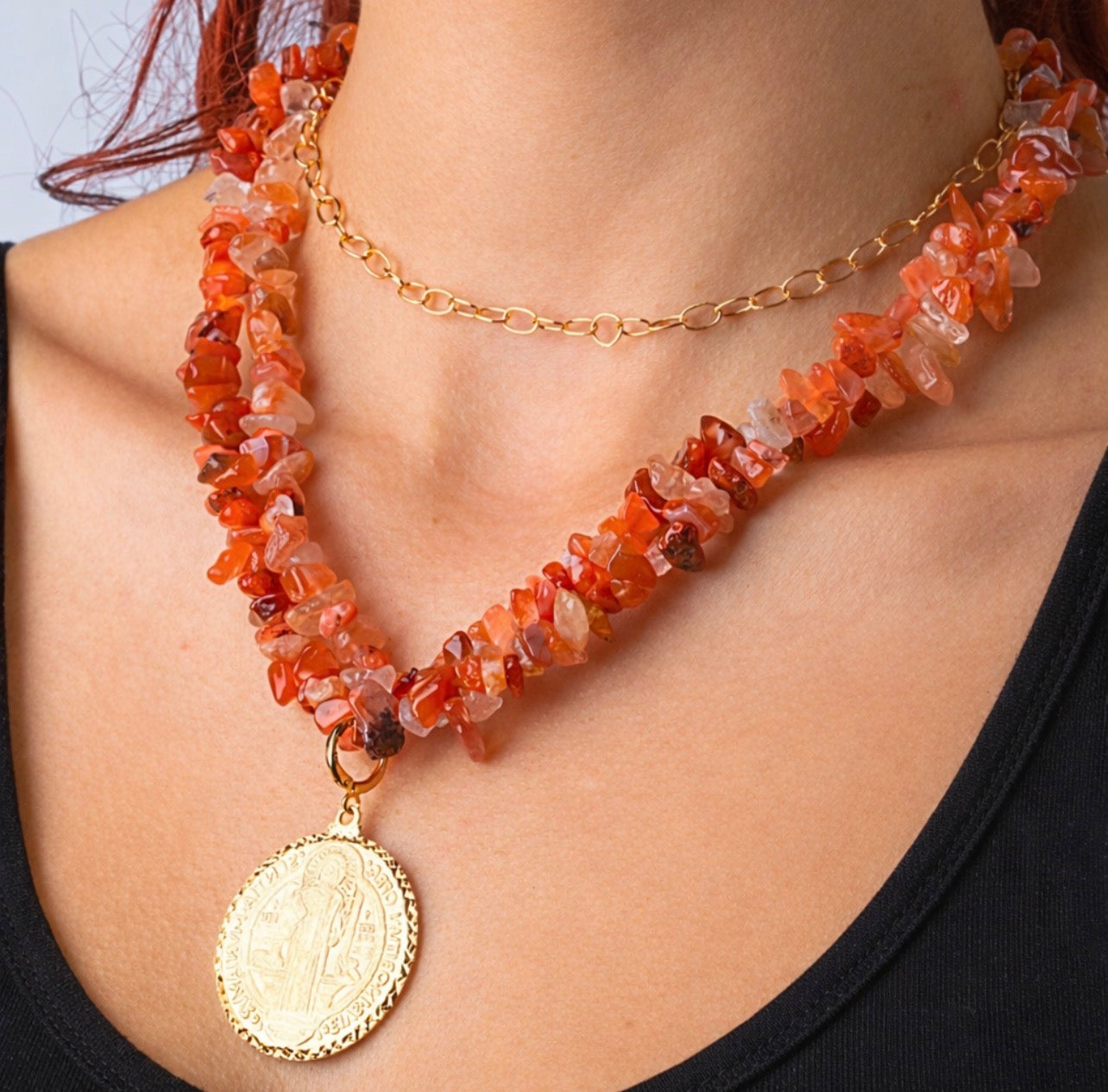 Mix and Match Gemstone Necklace Bracelets with Removable Pendants