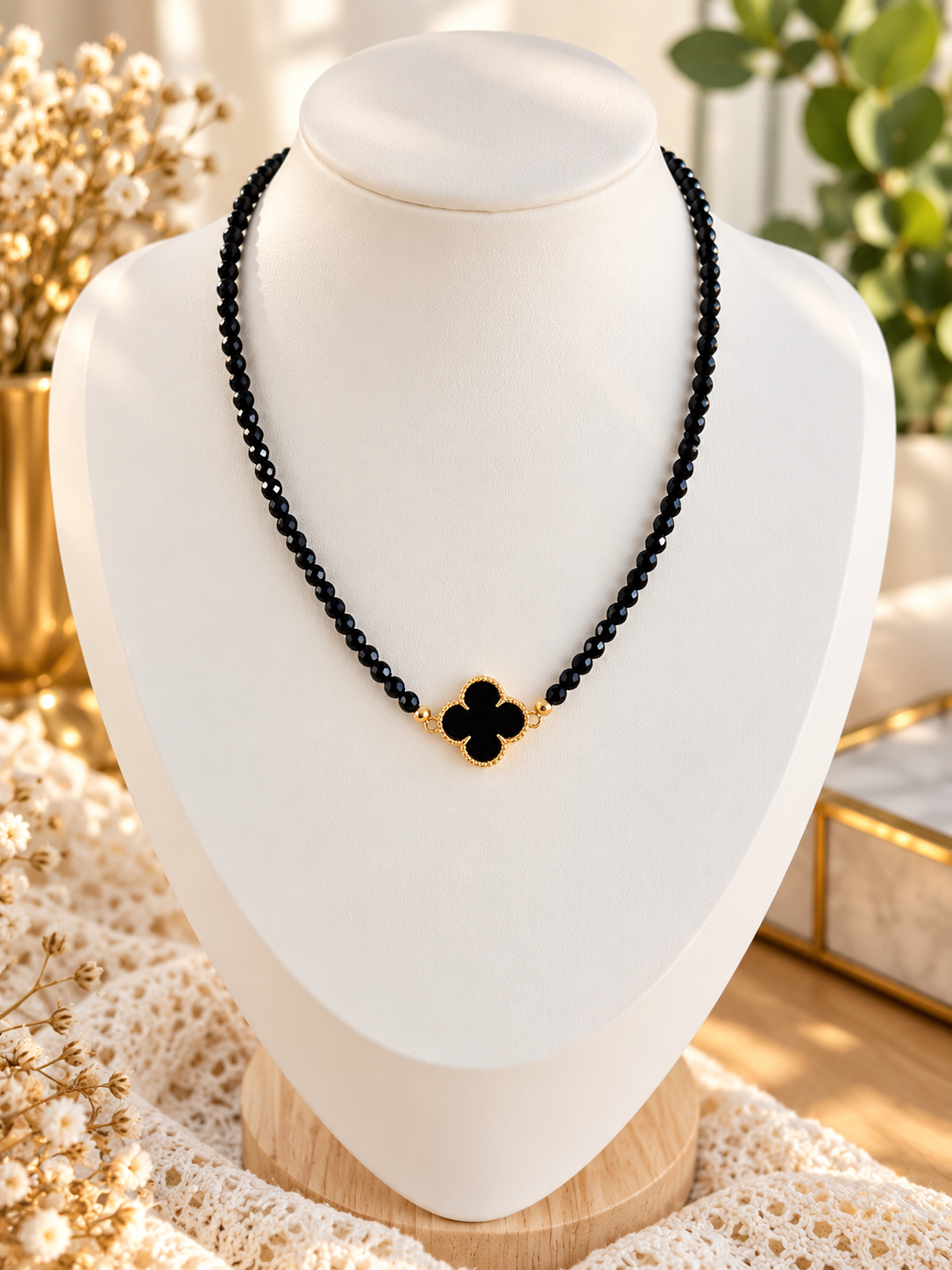 Long Double Clover Necklace 70cm