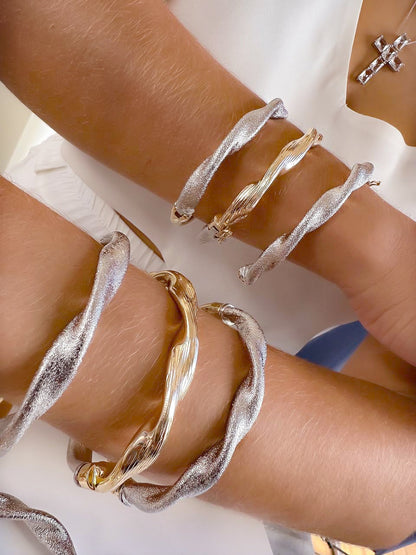 Bangle Bracelets Gold with Silver
