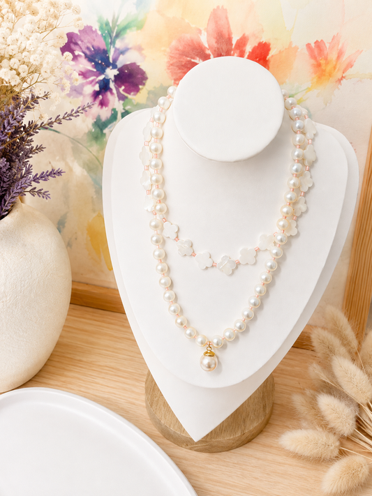 Shell Pearl & Beaded Necklace