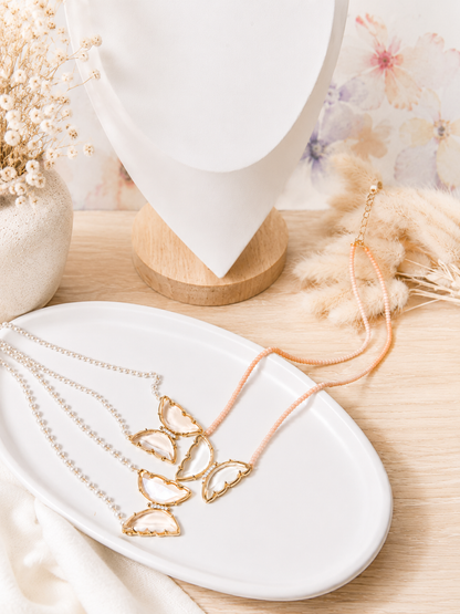 Crystal Glass Butterfly Beaded Necklace