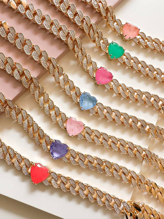 Chain Necklaces with Fusion Stone Pendant