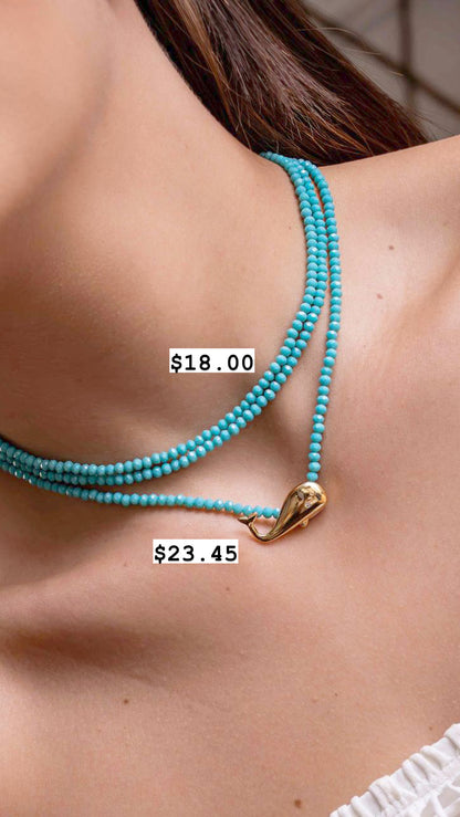 Rock Crystal Beaded Choker & Necklace