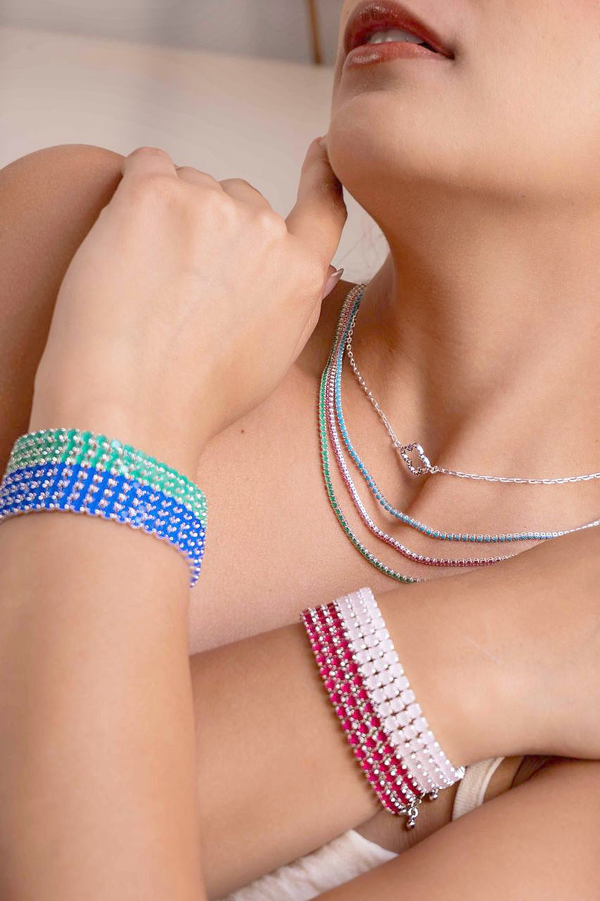 Silver Crystal Tennis Bracelet