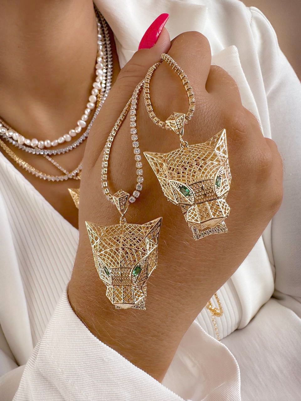 Necklaces with Cat Had Pendants