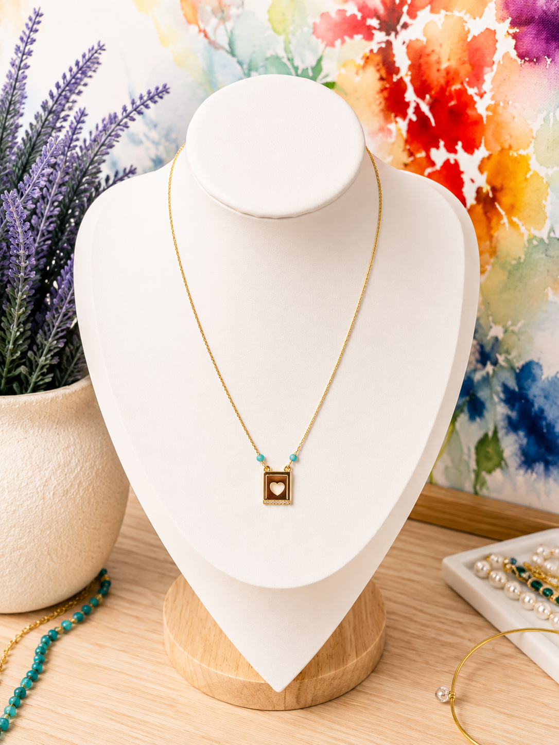 Heart Pendant Necklace 35cm