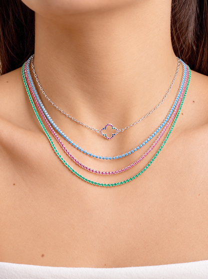 Silver & Cubic Zirconia Choker Collection