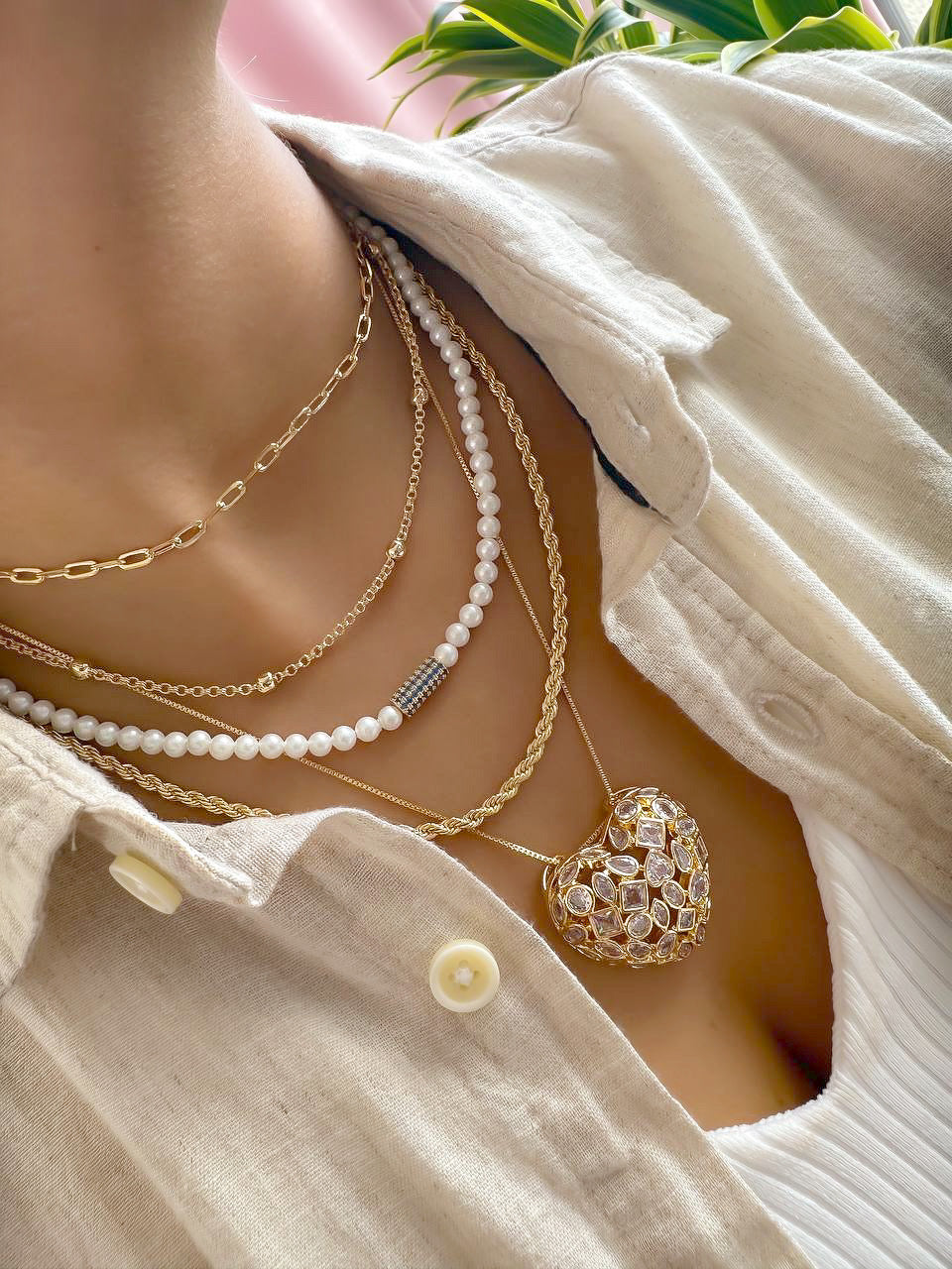 Necklaces with Swarovski Hearts Pendant