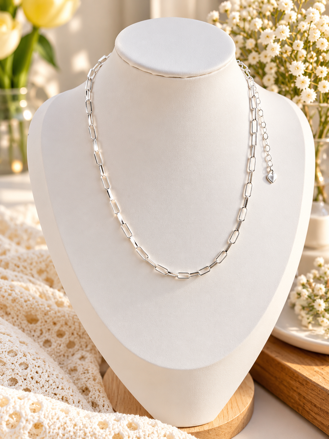 Silver Layered Necklace & Freshwater Pearl Evil Eye Necklace