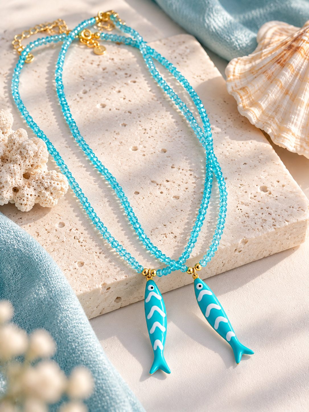 Rock Crystal Fish Necklace