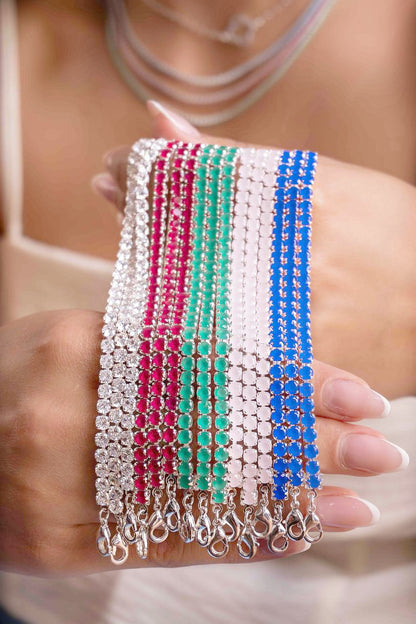 Silver Crystal Tennis Bracelet