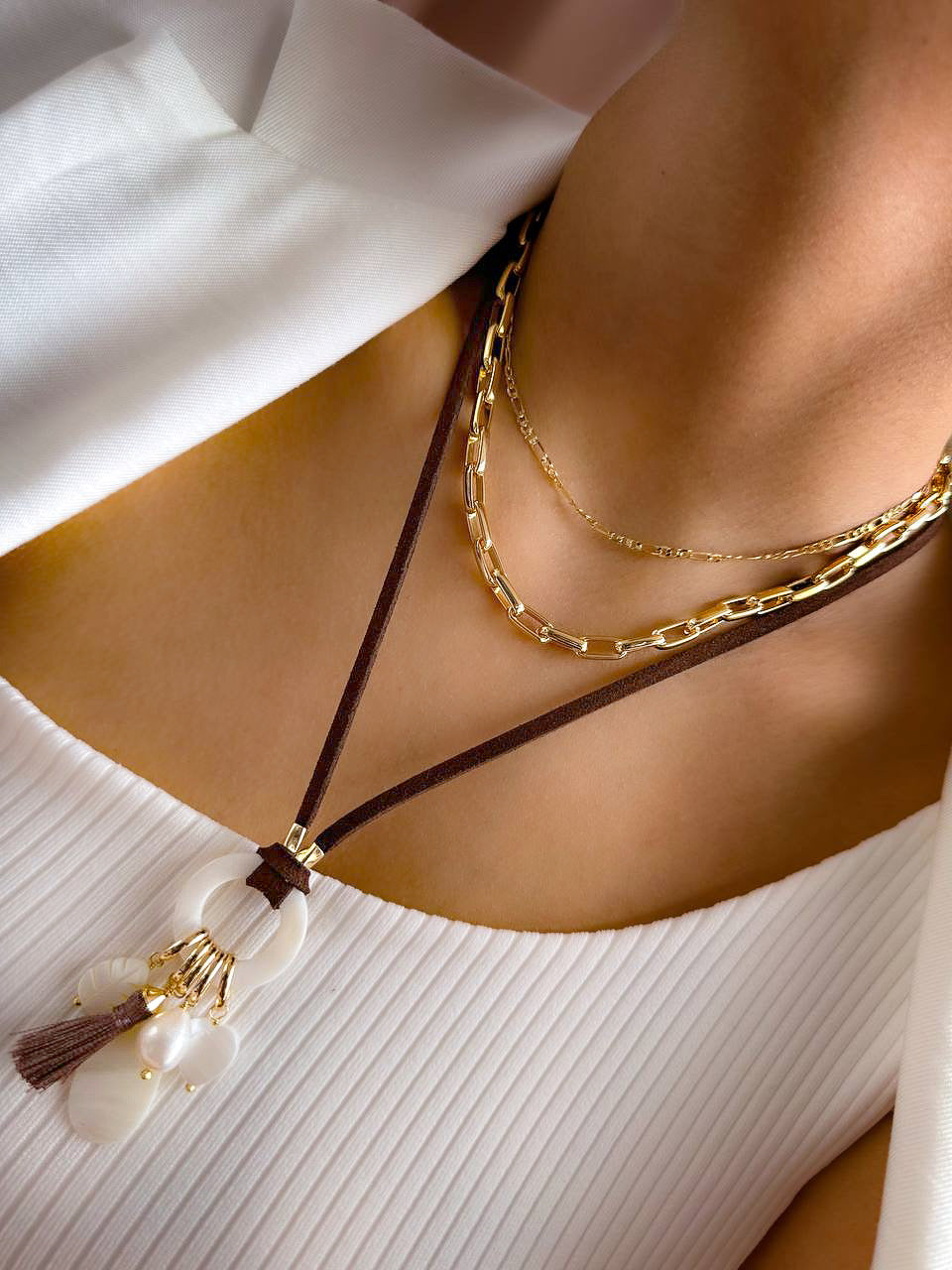 Long Double 65cm Necklaces with Mixed Pendant