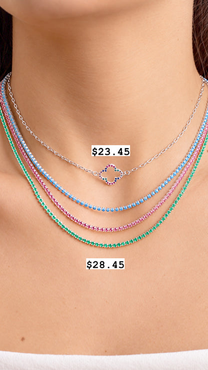 Silver & Cubic Zirconia Choker Collection