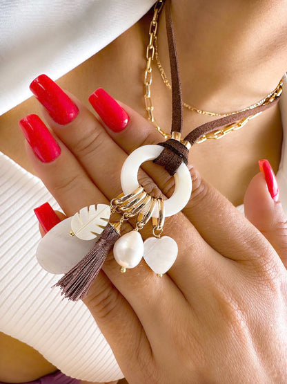 Long Double 65cm Necklaces with Mixed Pendant