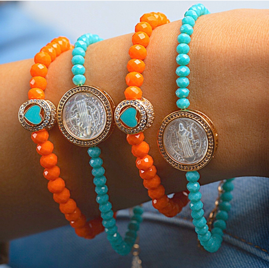 Beaded Rock Crystal Bracelets 2 IN 1