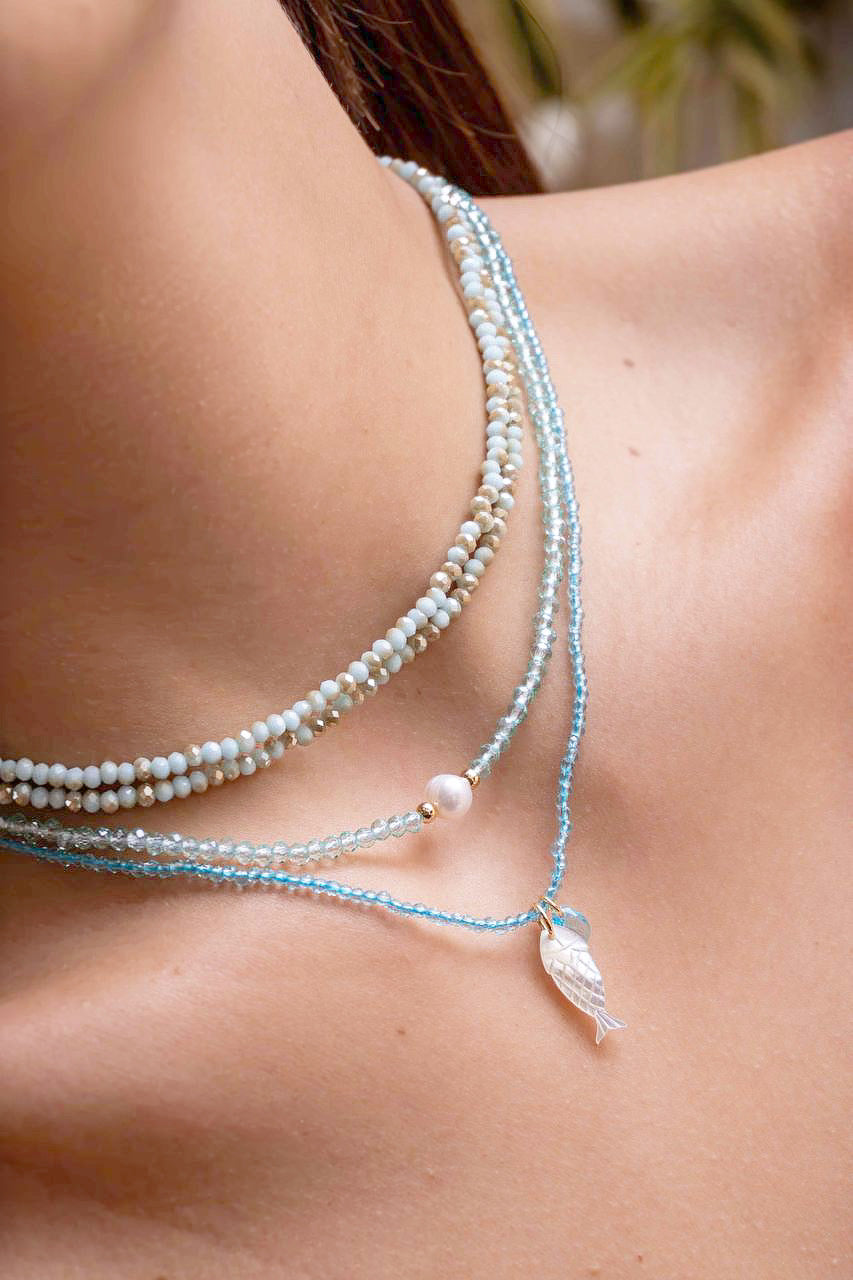 Rock Crystal Fish Necklace