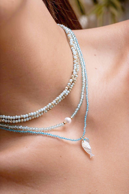 Rock Crystal Fish Necklace