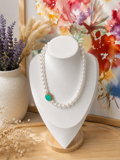 Fusion Stone & Shell Pearl Jewelry Set