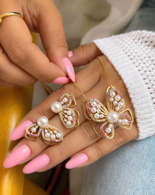 Butterfly Necklace Earring Jewelry Sets