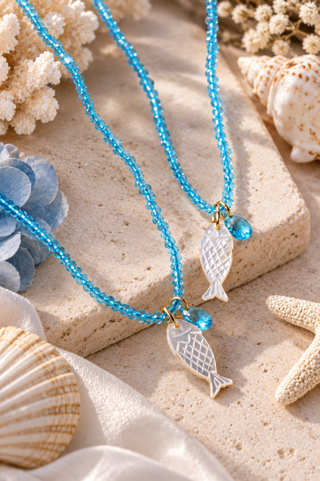 Rock Crystal Fish Necklace