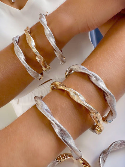 Bangle Bracelets Gold with Silver