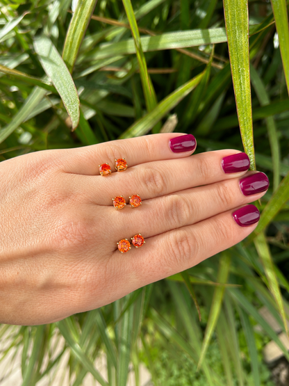 Orange Crystal Stud Earrings