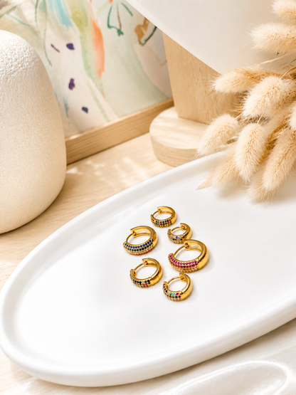 Trio Cubic Zirconia Hoop Earrings