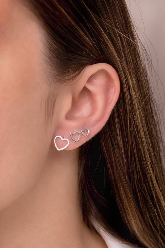 Silver Stud Earring Sets of 3