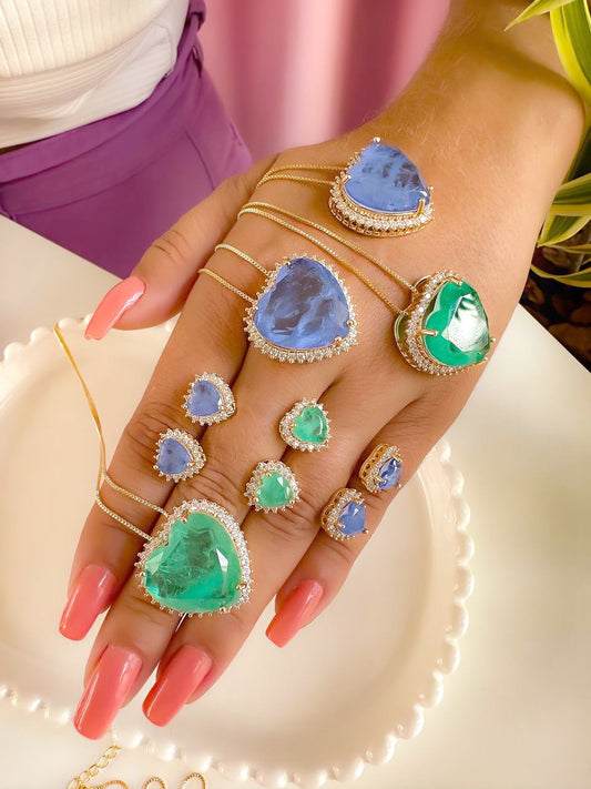 Fusion Stone Necklace Earring Sets