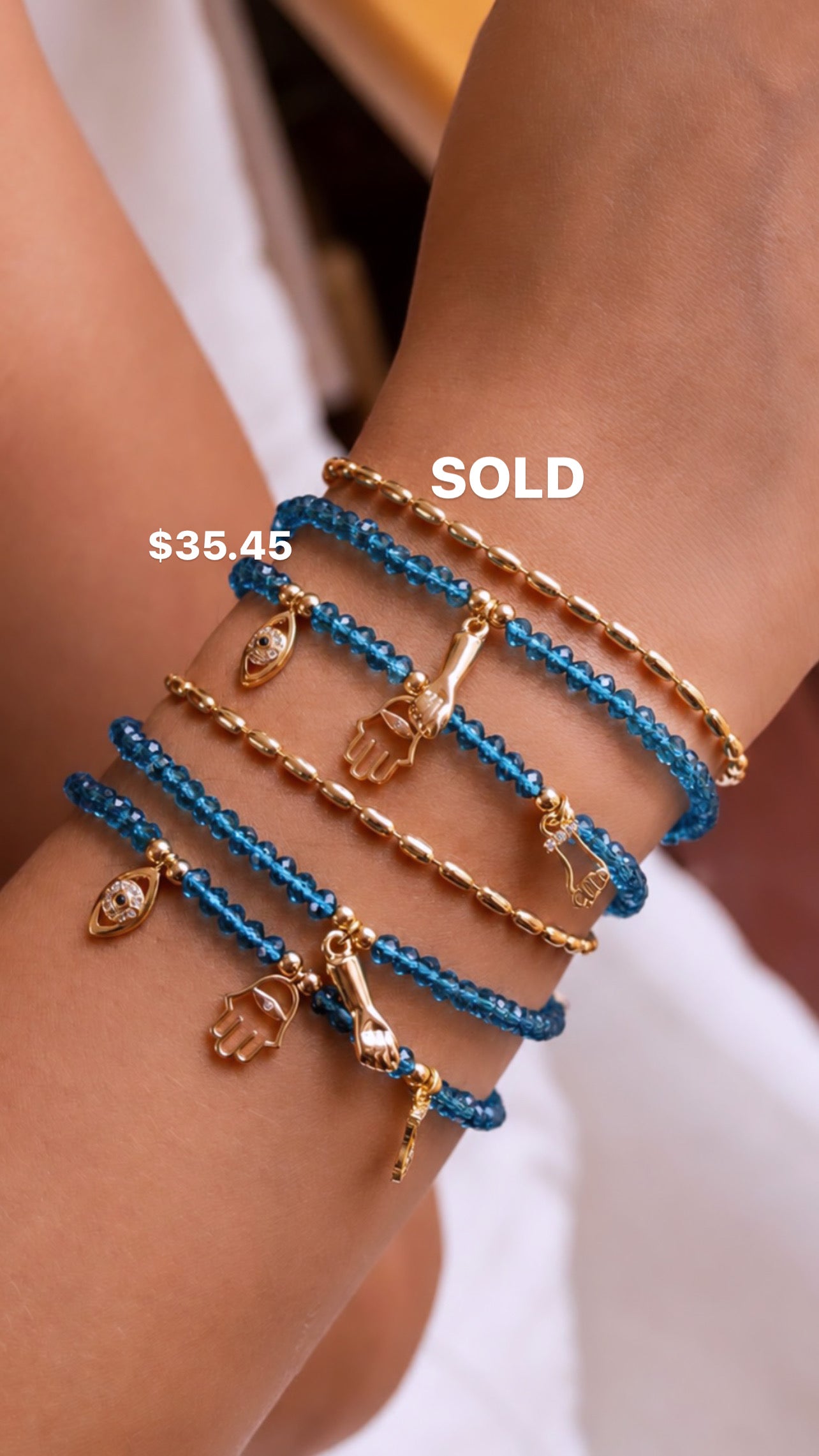 2 IN 1 Glass Beads Bracelet Sets