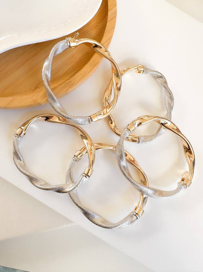 Bangle Bracelets Gold with Silver