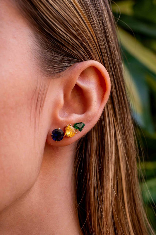 Trios Stud Earrings Set Emerald