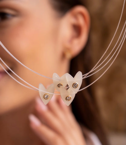 Mother of Pearls Transparent Nylon Choker 30cm