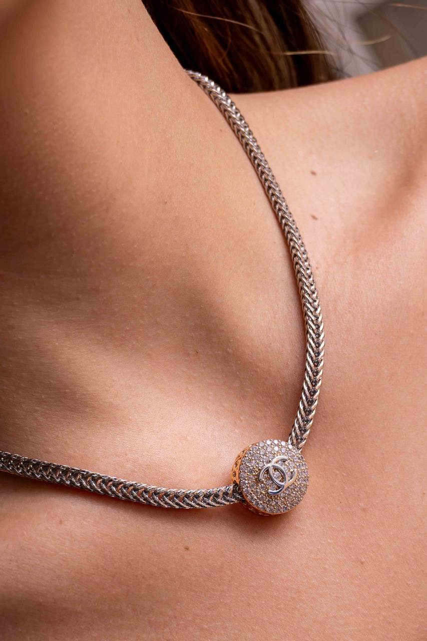 Silver Necklaces Bracelets with Cubic Zirconia 40cm