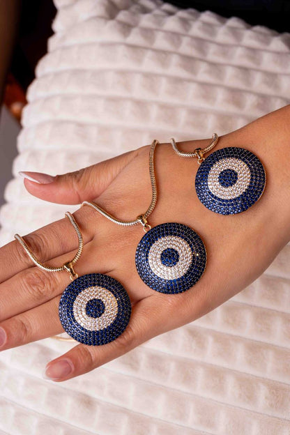 Evil Eye Necklaces with Micro pavé Cubic Zirconia 40cm (CZ)