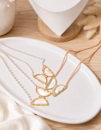 Crystal Glass Butterfly Beaded Necklace