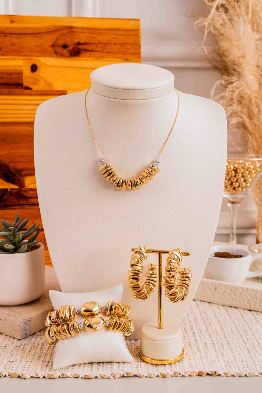 18K Gold Plated Natural Hematite Jewellery Collection