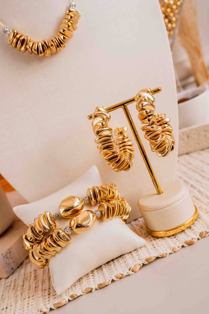 18K Gold Plated Natural Hematite Jewellery Collection