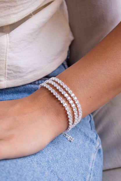 Silver Crystal Tennis Bracelet