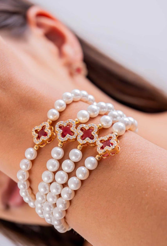 Stud Earrings Shell Pearl Bracelets Jewelry Set