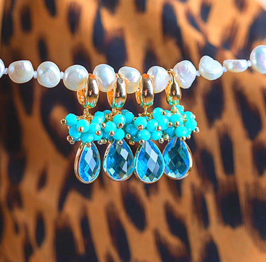 Drop Earrings with Crystal