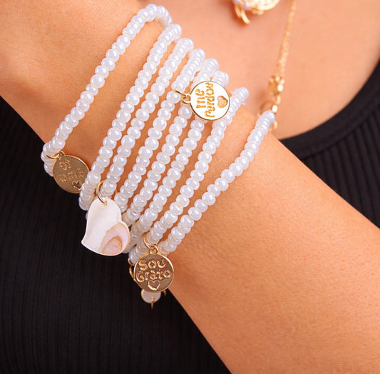Multi-Layered Beaded Bracelets 8 IN 1 with Mixing Pendants