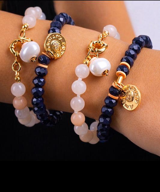 Charm Bracelet 2 IN 1 with Mixing Stones