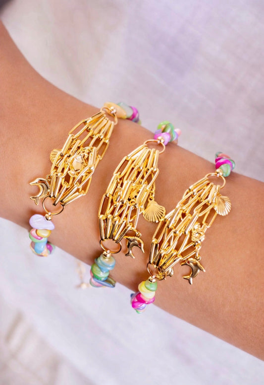 Mixing Stone Bracelets with Sea Pendants