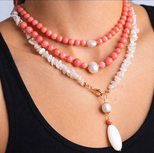Mix and Match 3 Type Necklaces Choker Natural Stone