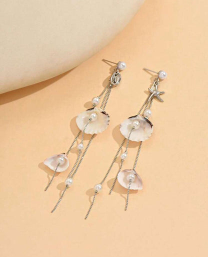Summer Ocen Style Drop Earrings with Mixing Sea Pendants
