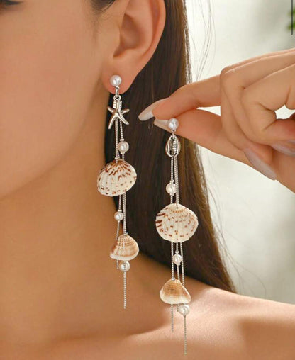 Summer Ocen Style Drop Earrings with Mixing Sea Pendants