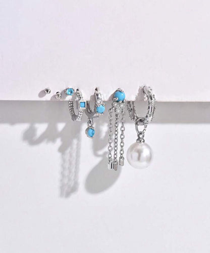 Fine Jewelry Silver Earrings Set of 14 pcs